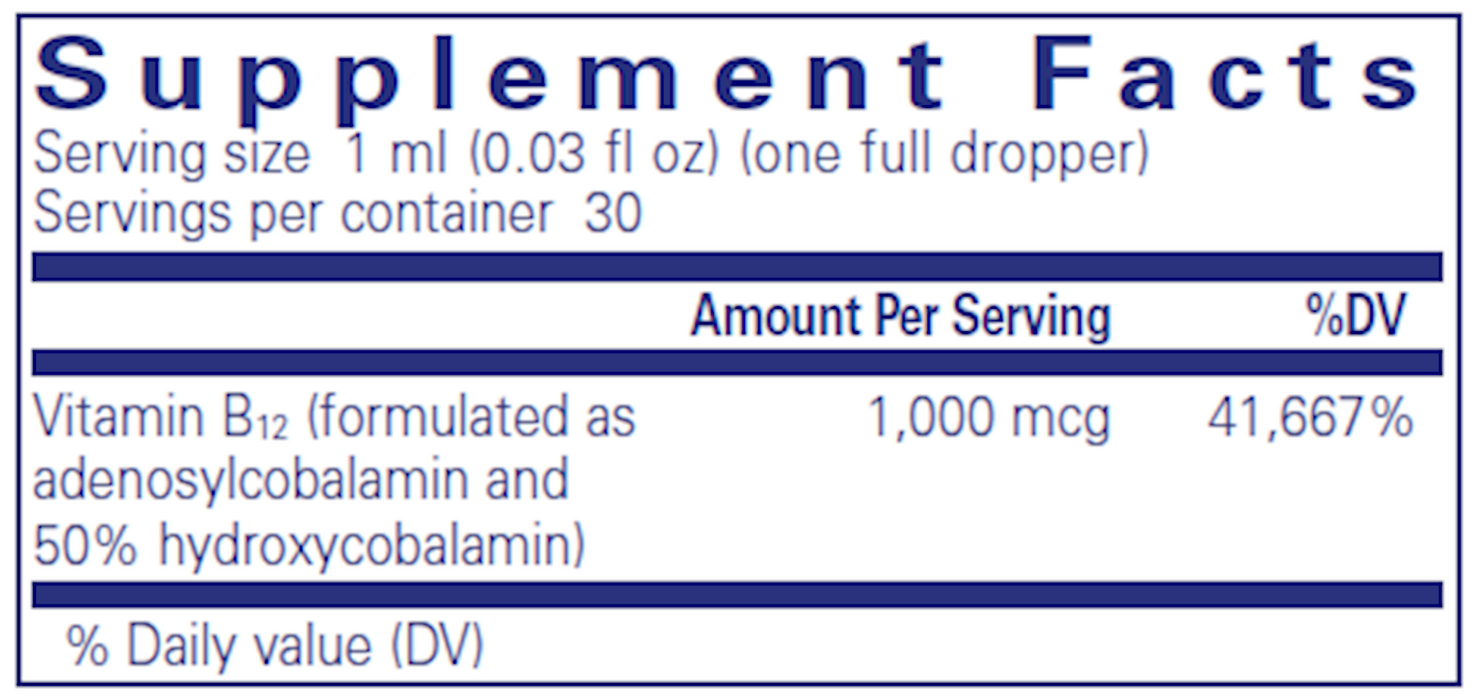 Adenosyl/Hydroxy B12 Liquid (30 ml)-Vitamins & Supplements-Pure Encapsulations-Pine Street Clinic
