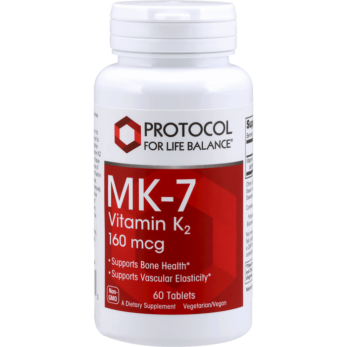 Vitamin K2 (Mk7)-Vitamins & Supplements-Protocol For Life Balance-160 mcg - 60 Tablets-Pine Street Clinic