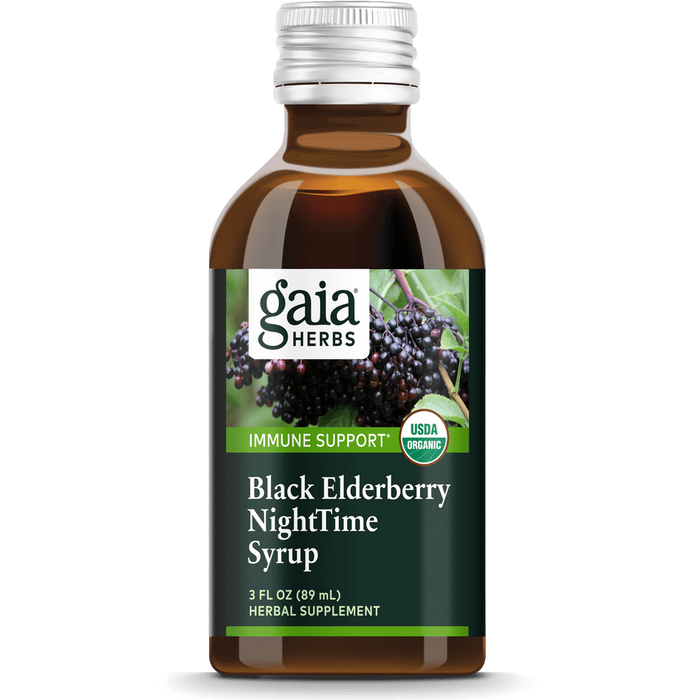 Black Elderberry Syrup - Nighttime Formula-Vitamins & Supplements-Gaia PRO-3 Ounce Liquid-Pine Street Clinic