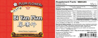 Plum Flower Bi Yan Pian Ingredient List Label