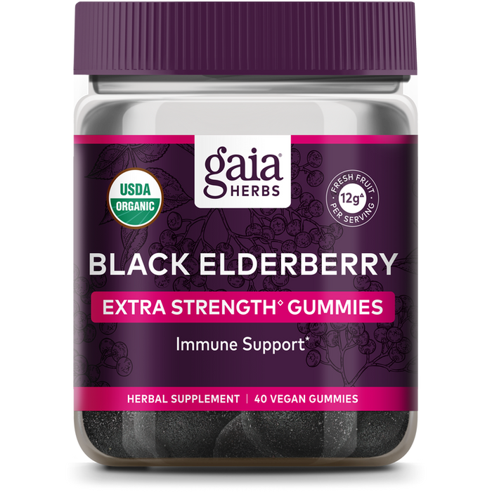 Black Elderberry Extra Strength Gummies-Vitamins & Supplements-Gaia PRO-40 Gummies-Pine Street Clinic