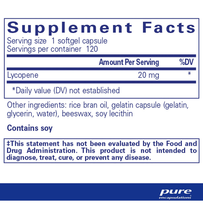 Lycopene (20 mg)-Vitamins & Supplements-Pure Encapsulations-60 Softgels-Pine Street Clinic