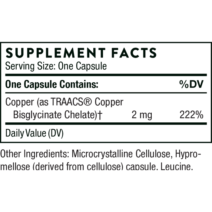 Copper Bisglycinate (60 Capsules)-Vitamins & Supplements-Thorne-Pine Street Clinic