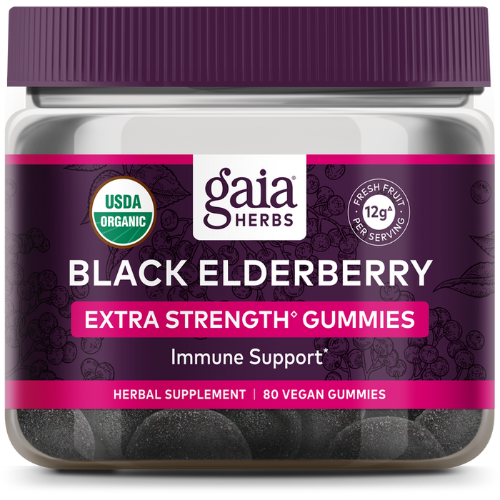 Black Elderberry Extra Strength Gummies-Vitamins & Supplements-Gaia PRO-80 Gummies-Pine Street Clinic