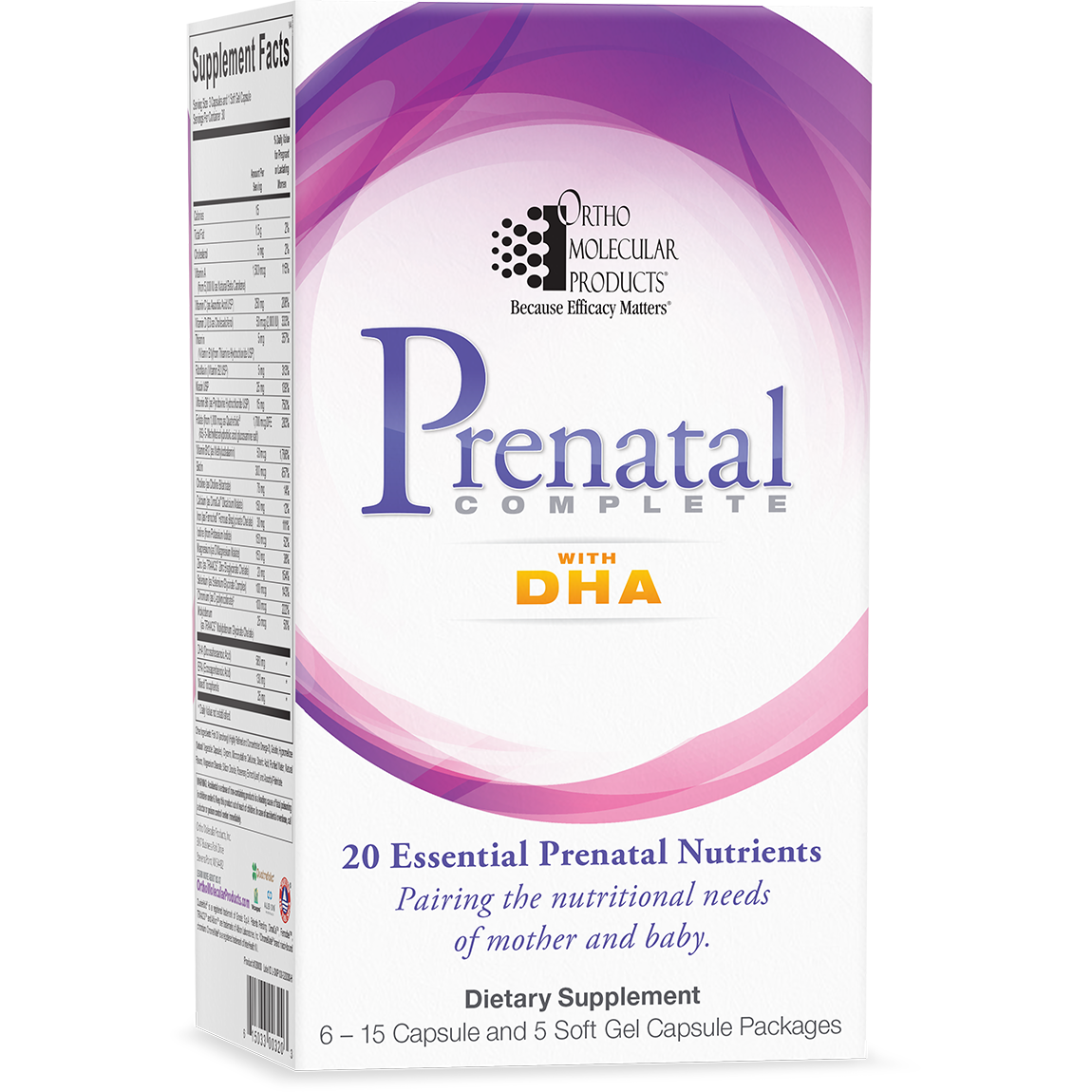 Ortho Molecular Products Prenatal Complete with DHA 30 Servings