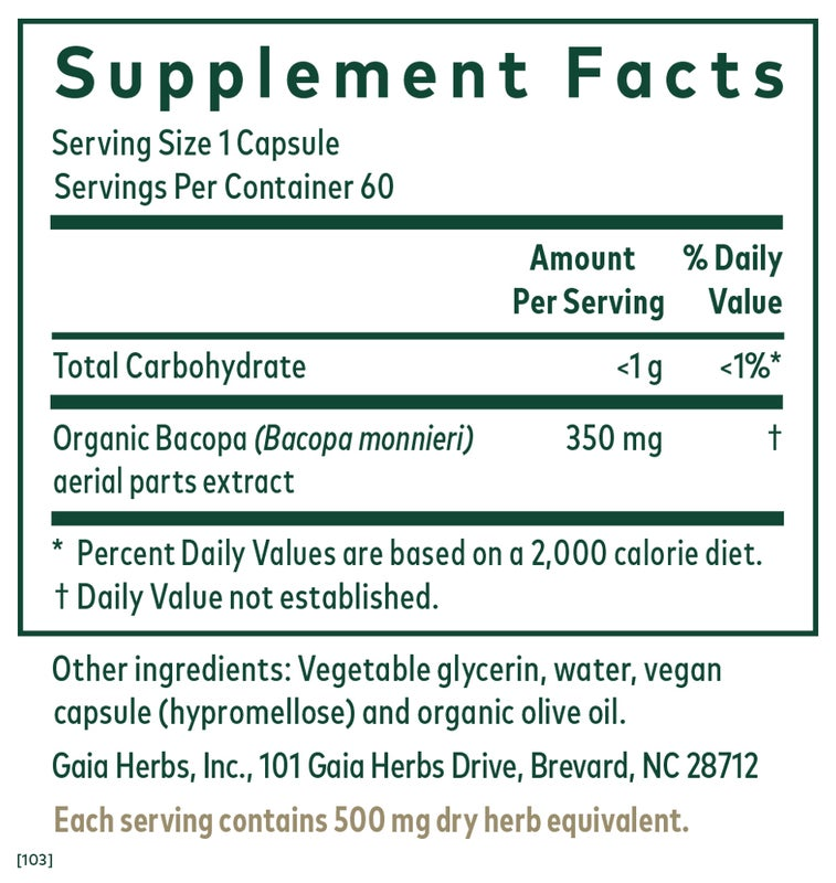 Bacopa (formerly Bacopa Monnieri) (60 Capsules)