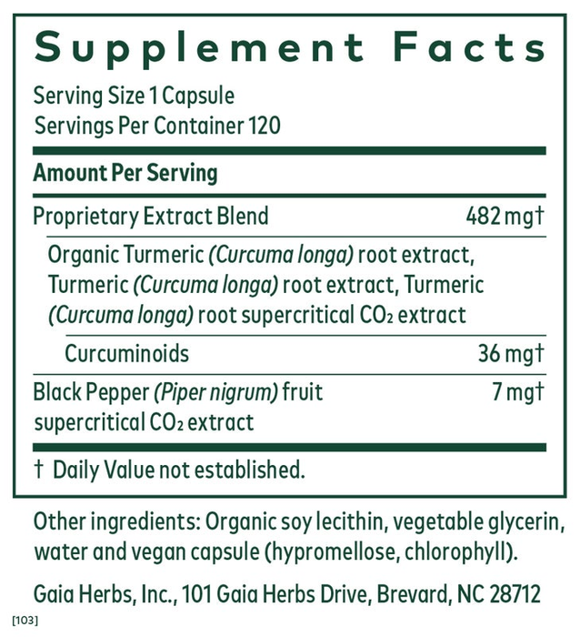 Curcuma Supreme NK-kB Formula (formerly Curcuma NF-kB: Turmeric Supreme)-Vitamins & Supplements-Gaia PRO-60 Capsules-Pine Street Clinic