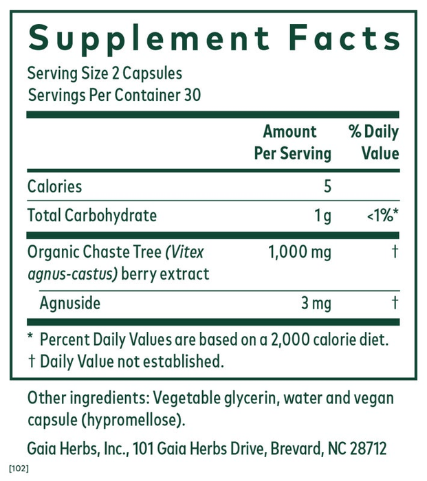 Vitex (formerly Chaste Tree Berry) (60 Capsules)-Vitamins & Supplements-Gaia PRO-Pine Street Clinic