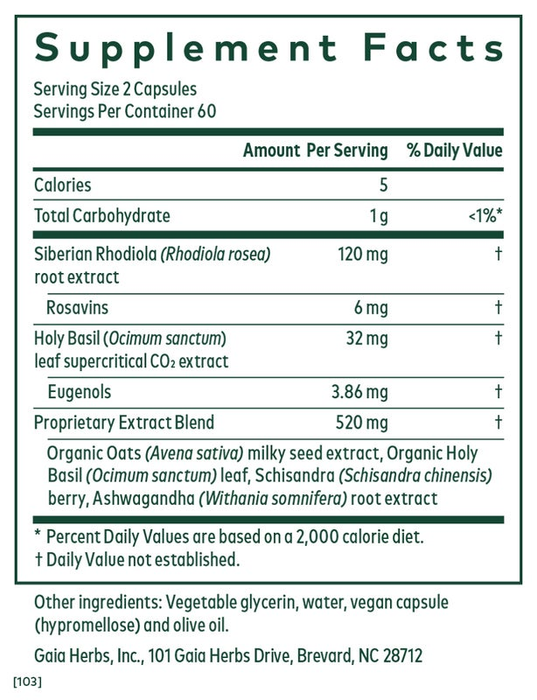 Daytime HPA (formerly HPA AXIS: Daytime Maintenance)-Vitamins & Supplements-Gaia PRO-60 Capsules-Pine Street Clinic