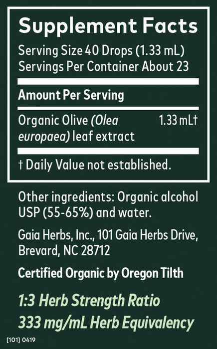 Olive Leaf (1 oz)-Vitamins & Supplements-Gaia PRO-Pine Street Clinic