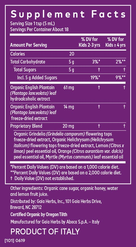 GaiaKids Bronchial Wellness Syrup (3 oz)