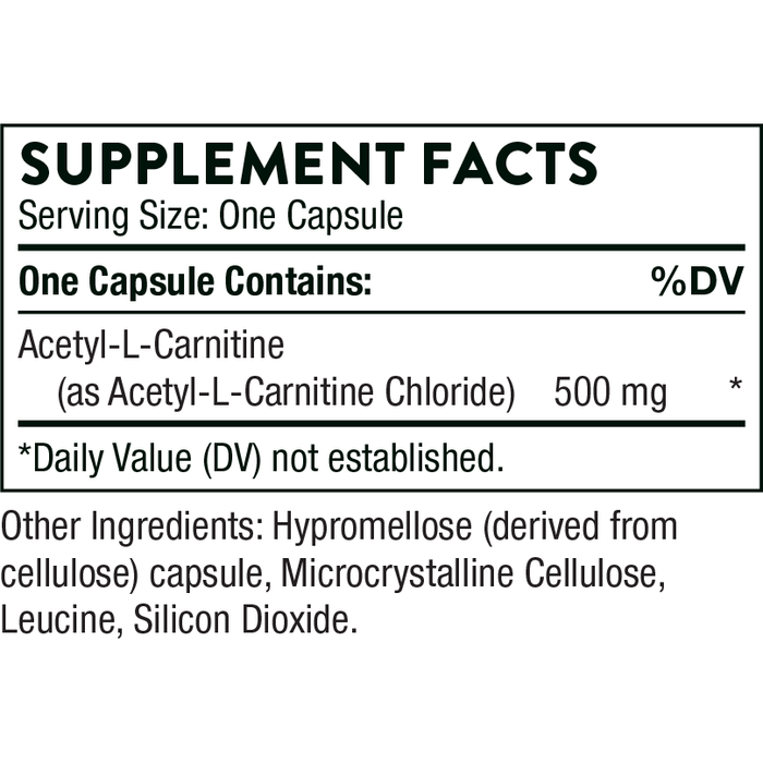 Acetyl-L-Carnitine (60 Capsules)-Vitamins & Supplements-Thorne-Pine Street Clinic