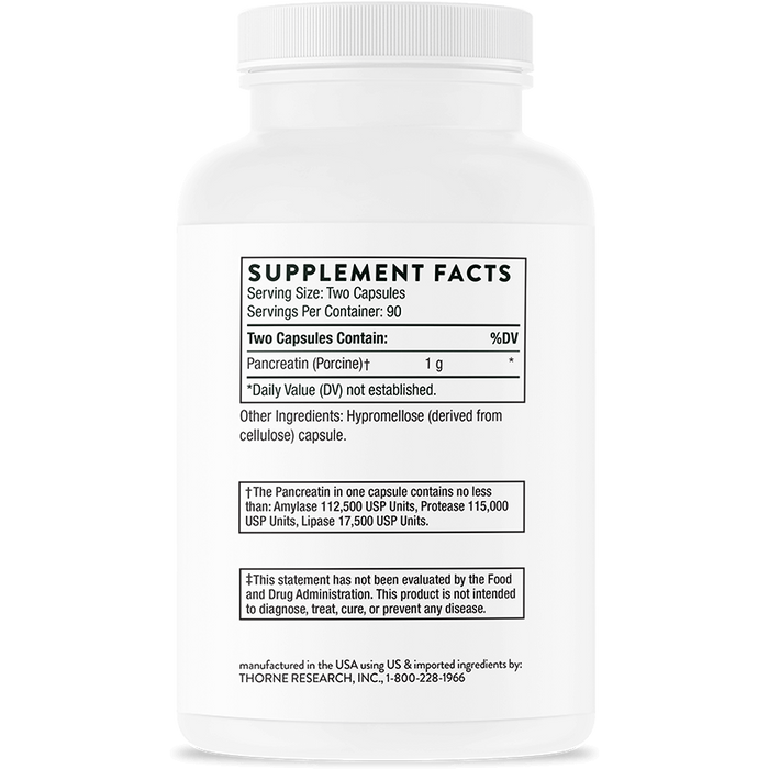 Pancreatic Enzymes (180 Capsules)-Vitamins & Supplements-Thorne-Pine Street Clinic