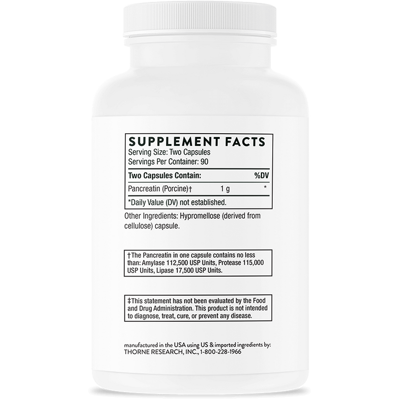 Thorne Pancreatic Enzymes 180 Capsules — Pine Street Clinic