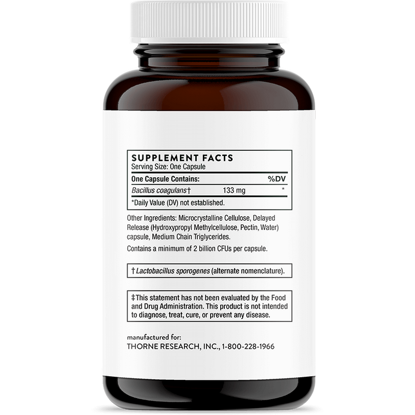 Thorne - Bacillus Coagulans - 60 Capsules — Pine Street Clinic