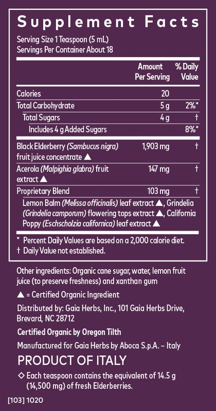 Black Elderberry Syrup - Nighttime Formula