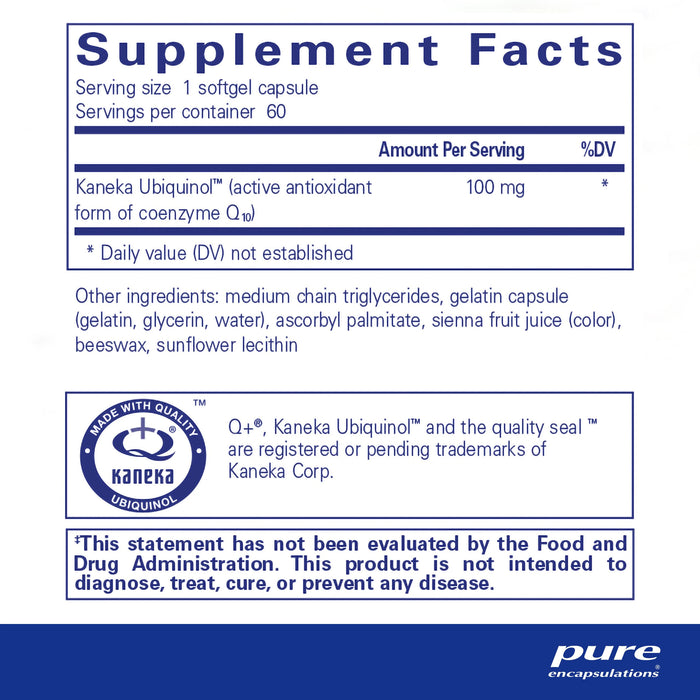 Ubiquinol-QH (100 mg) (60 Capsules)-Vitamins & Supplements-Pure Encapsulations-Pine Street Clinic