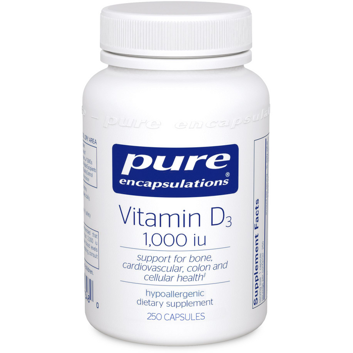 Vitamin D3 (25 mcg) (1,000 IU)-Vitamins & Supplements-Pure Encapsulations-250 Capsules-Pine Street Clinic