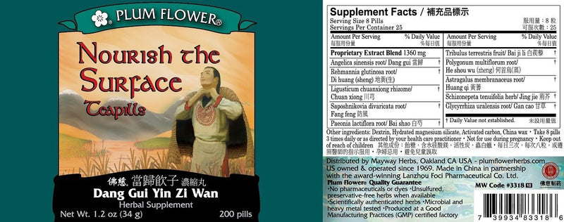 Nourish the Surface Teapills (Dang Gui Yin Zi Wan) (200 Pills)
