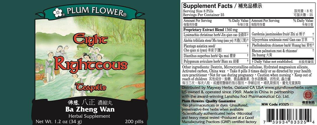 Eight Righteous Teapills (Ba Zheng Wan) (200 Teapills)-Chinese Formulas-Plum Flower-Pine Street Clinic