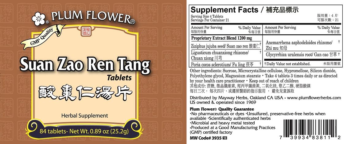 Suan Zao Ren Tang Pian (84 Regular Tablets)-Vitamins & Supplements-Plum Flower-Pine Street Clinic
